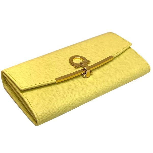 imgrc0082277313 Salvatore Ferragamo Long Wallet Gancini Pass Case Leather Yellow