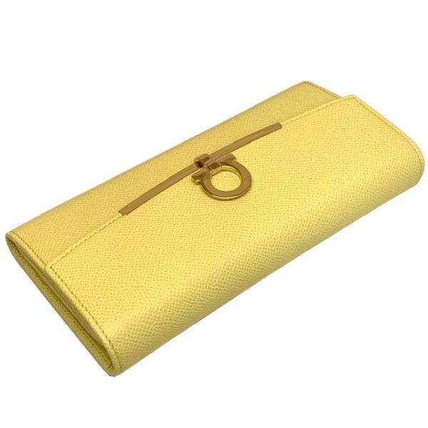 imgrc0082277314 Salvatore Ferragamo Long Wallet Gancini Pass Case Leather Yellow