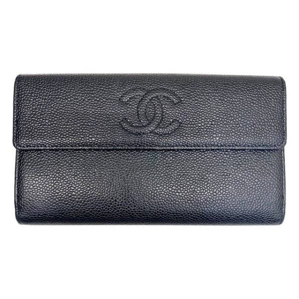 imgrc0082880652 CHANEL W Hook Long Wallet Coco Caviar Black