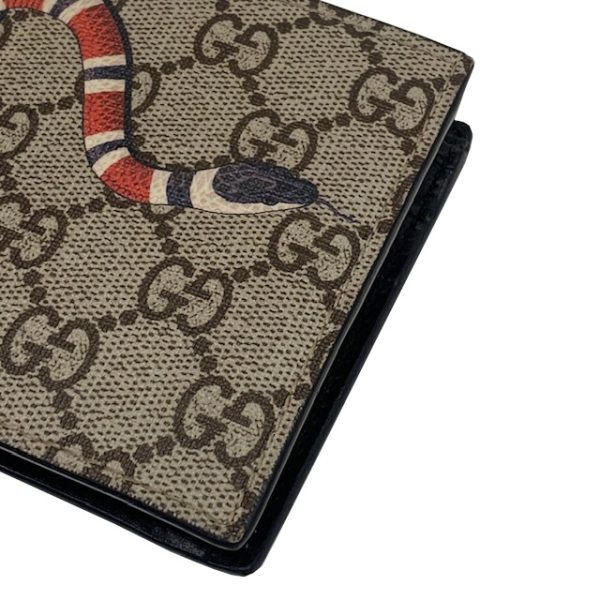 imgrc0083007380 GUCCI Snake Print Coin Wallet GG Supreme Canvas Beige