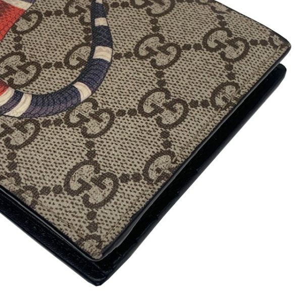 imgrc0083007381 GUCCI Snake Print Coin Wallet GG Supreme Canvas Beige