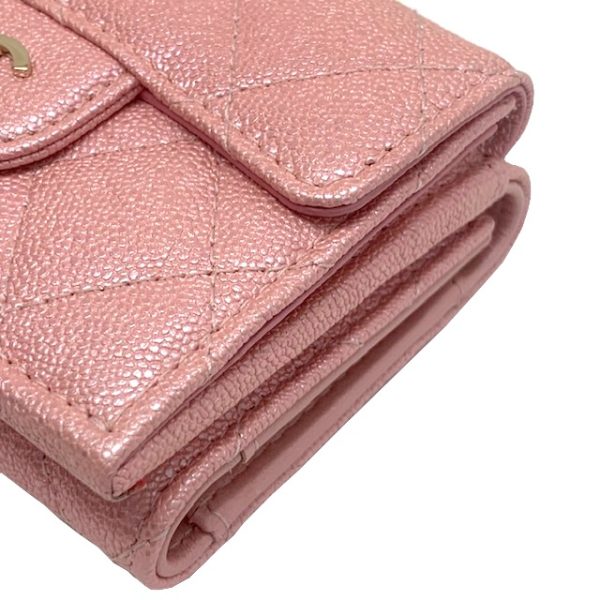 imgrc0083372703 CHANEL Matelasse Cocomark Trifold Wallet Caviar Skin Pink