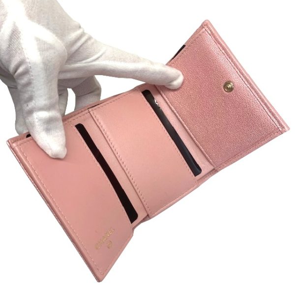 imgrc0083372707 CHANEL Matelasse Cocomark Trifold Wallet Caviar Skin Pink