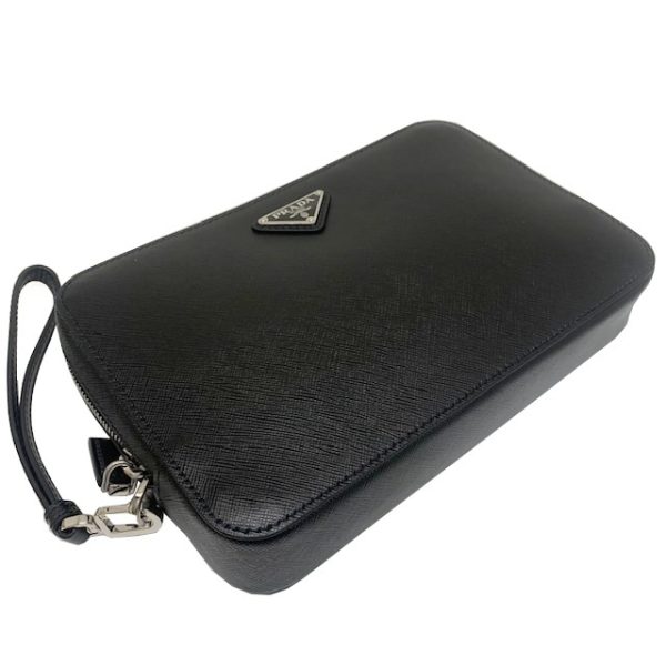 imgrc0083406938 PRADA Saffiano Clutch Bag Black