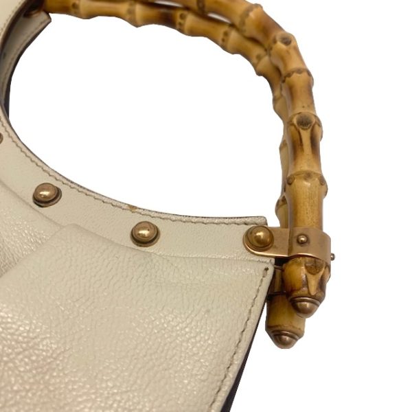 imgrc0083455201 GUCCI Handbag Studded Bamboo White