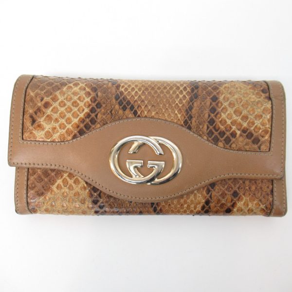 imgrc0083466254 GUCCI bifold long wallet 496334 GG Marmont leather python