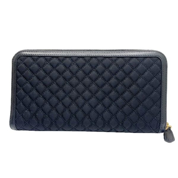 imgrc0083702910 PRADA Round Zipper Long Wallet Quilted Nylon Black