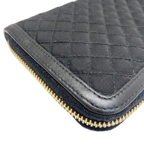 imgrc0083702911 PRADA Round Zipper Long Wallet Quilted Nylon Black