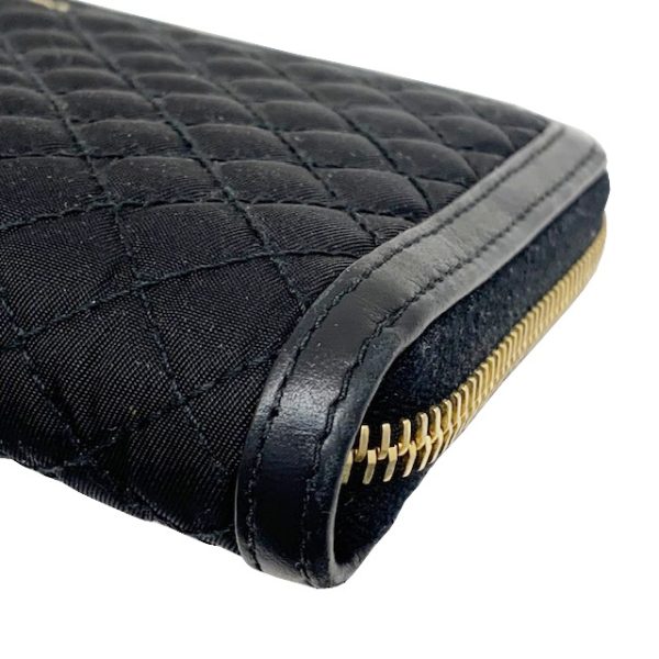 imgrc0083702912 PRADA Round Zipper Long Wallet Quilted Nylon Black