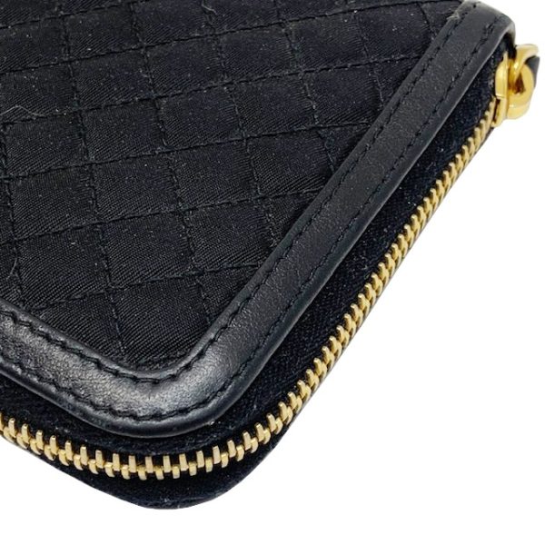 imgrc0083702914 PRADA Round Zipper Long Wallet Quilted Nylon Black