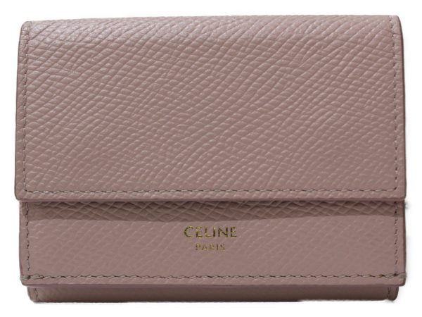 imgrc0083744230 Celine Small Folded Wallet Grained Calfskin Pink