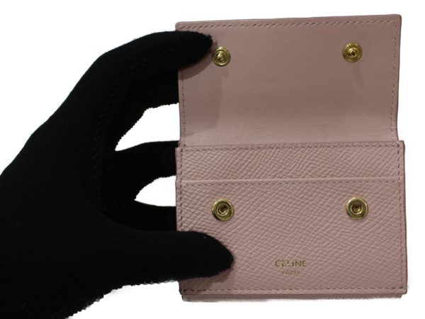 imgrc0083744236 Celine Small Folded Wallet Grained Calfskin Pink