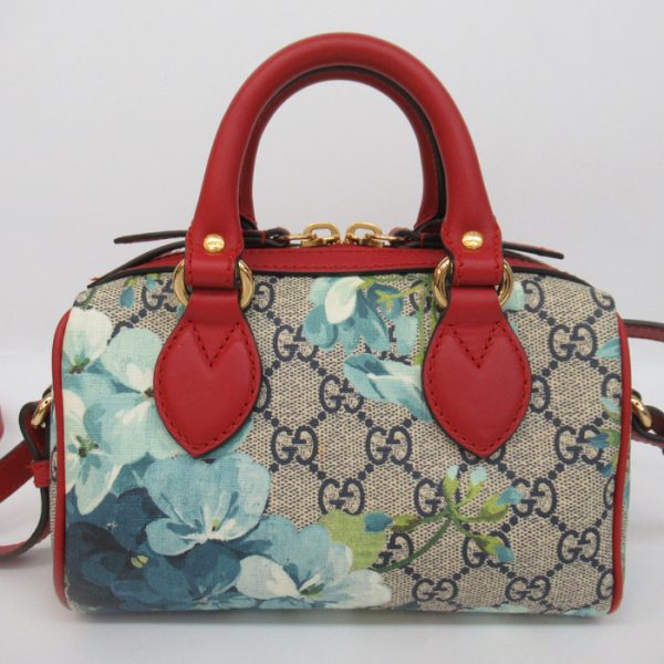 imgrc0083830219 GUCCI Mini Boston GG Blooms Sherry Line Shoulder Bag Red