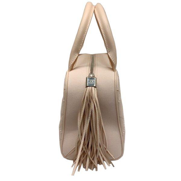 imgrc0083949674 CHANEL Matelasse Mini Boston Bag Fringe Pink Beige