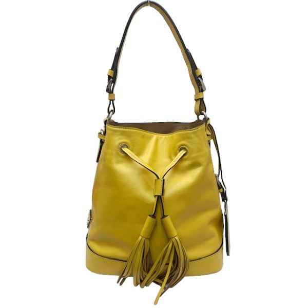 imgrc0083969244 PRADA Tassel 2WAY Shoulder Bag Leather Yellow Brown