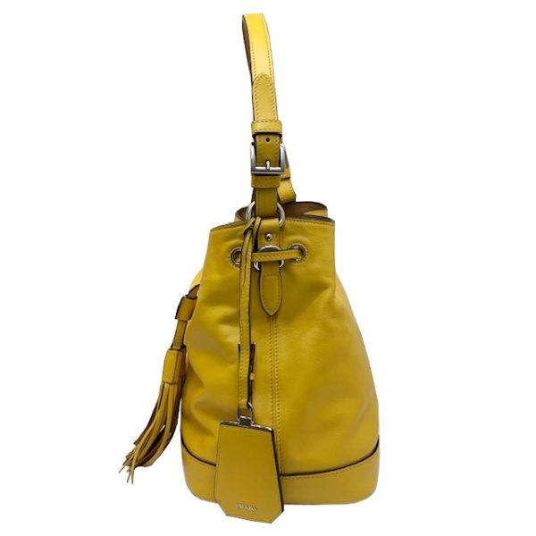 imgrc0083969246 PRADA Tassel 2WAY Shoulder Bag Leather Yellow Brown