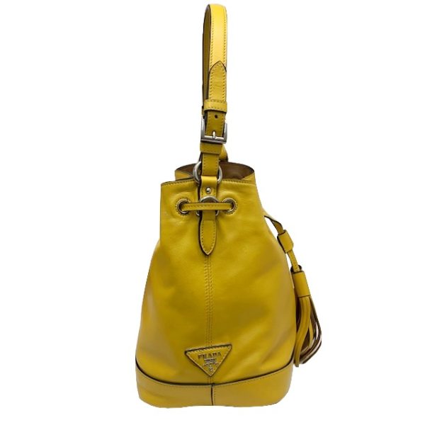 imgrc0083969247 PRADA Tassel 2WAY Shoulder Bag Leather Yellow Brown