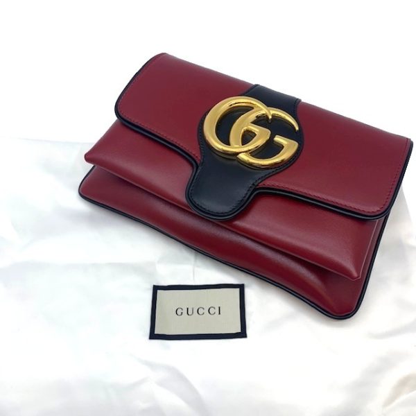 imgrc0084031399 GUCCI Ally Shoulder Bag Leather Red