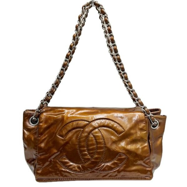 imgrc0084057759 CHANEL Chain Bag Bronze Enamel Patent Silver Hardware