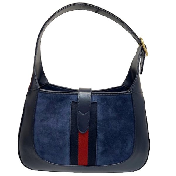 imgrc0084069970 GUCCI Jackie 1961 Small Hobo Bag Leather Suede Navy