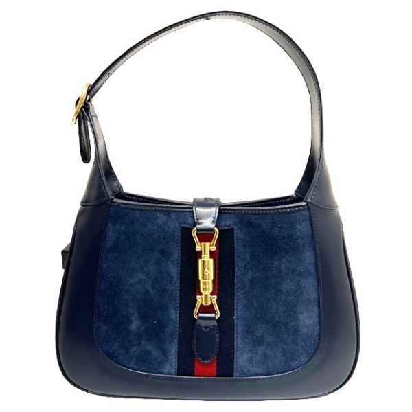 imgrc0084069971 GUCCI Jackie 1961 Small Hobo Bag Leather Suede Navy