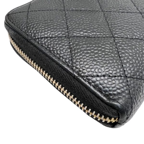 imgrc0084309240 CHANEL Coco Mark Round Zipper Long Wallet Black Caviar