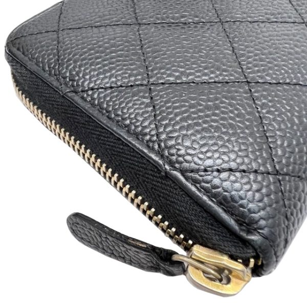 imgrc0084309241 CHANEL Coco Mark Round Zipper Long Wallet Black Caviar