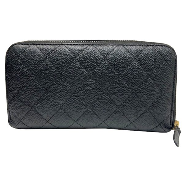 imgrc0084309243 CHANEL Coco Mark Round Zipper Long Wallet Black Caviar