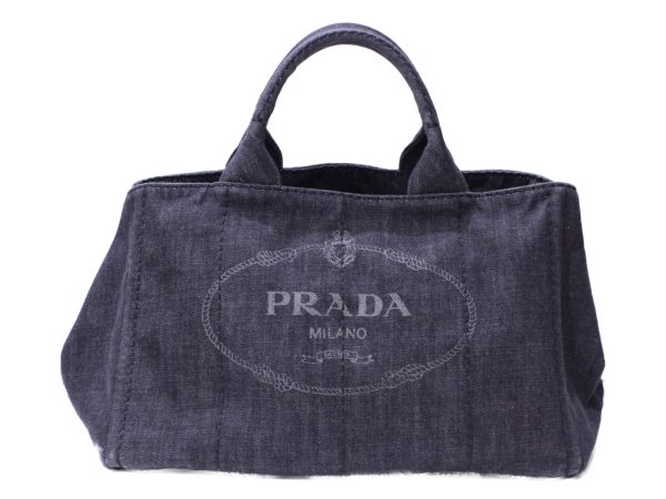 imgrc0084534618 Prada Kanapa Canvas Black Denim Shoulder Bag