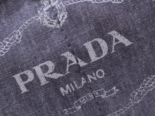 imgrc0084534628 Prada Kanapa Canvas Black Denim Shoulder Bag