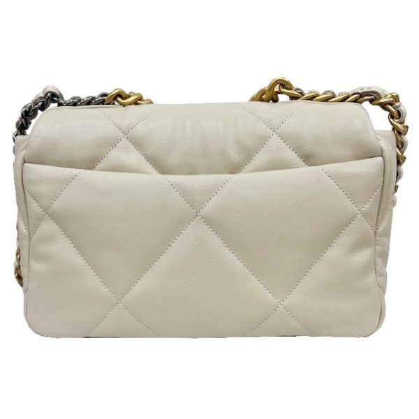 imgrc0084677987 CHANEL 19 Large Handbag Lambskin Beige Gold Hardware