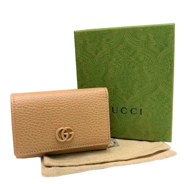 imgrc0084706018 GUCCI GG Marmont Medium Card Case Wallet Rose Beige