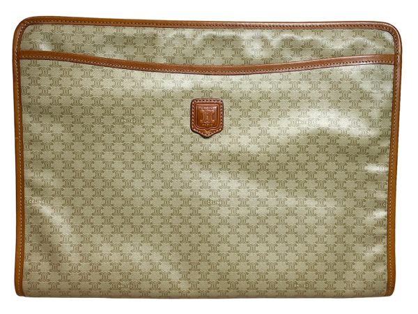 imgrc0084827957 Celine Document Macadam Pattern Clutch Beige