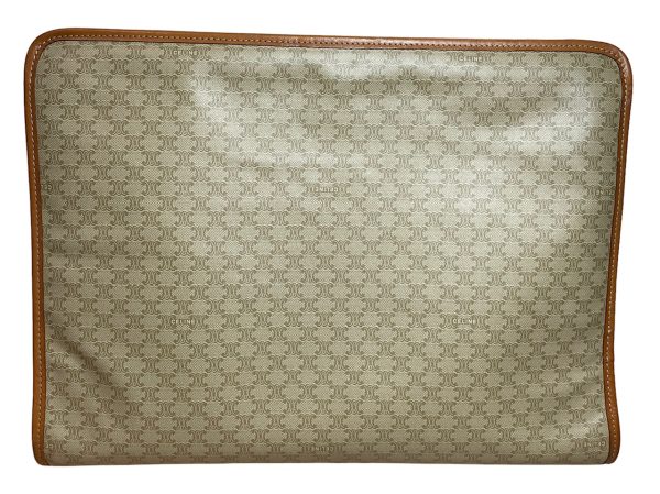 imgrc0084827958 Celine Document Macadam Pattern Clutch Beige