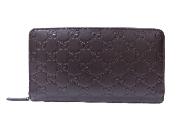 imgrc0084839944 Gucci Zip Around Wallet Guccisima Dark Brown