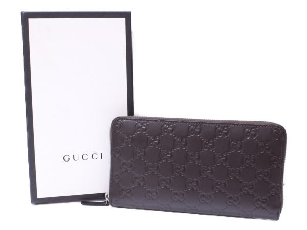 imgrc0084839960 Gucci Zip Around Wallet Guccisima Dark Brown