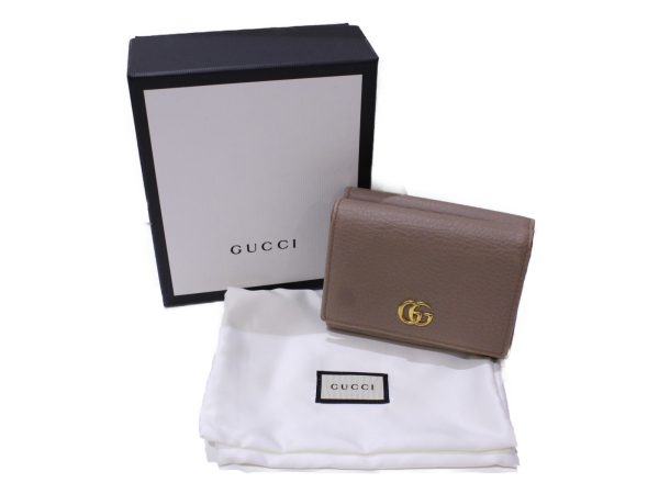 imgrc0085021650 Gucci GG Marmont Tri fold Folding Wallet Beige