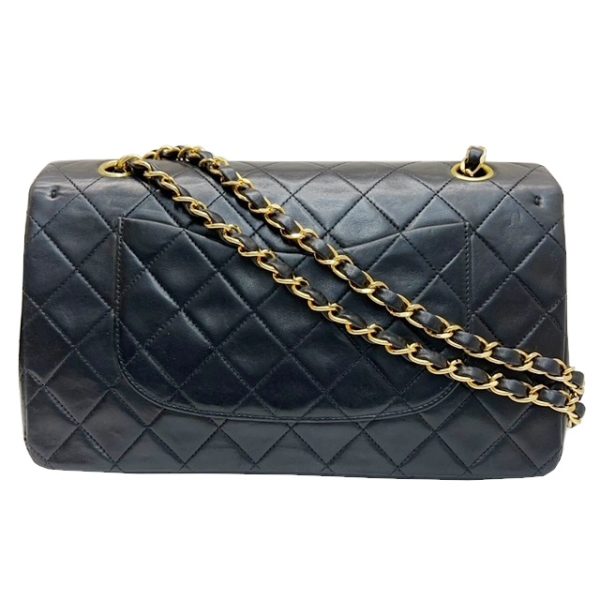 imgrc0085109283 CHANEL Matelasse W Flap Chain Bag Lambskin Black