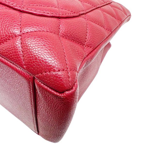 imgrc0085215412 CHANEL GST Chain Tote Caviar Skin Red Silver Hardware