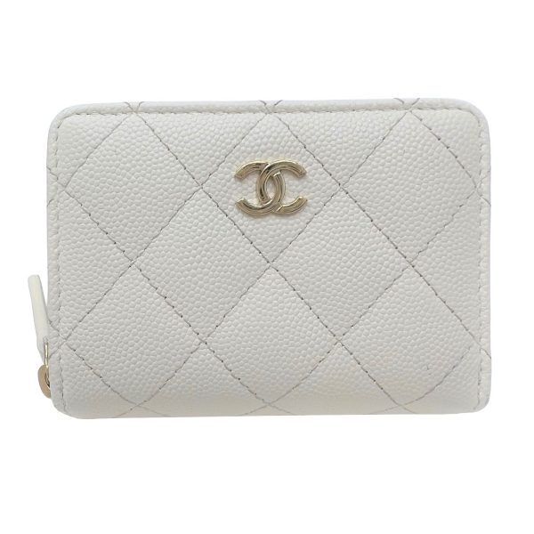 imgrc0085278967 CHANEL Coin Case Card Case Caviar Skin Ivory