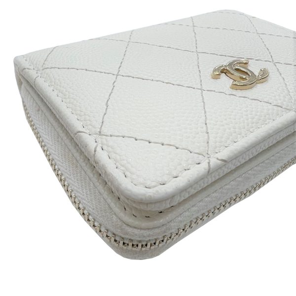 imgrc0085278969 CHANEL Coin Case Card Case Caviar Skin Ivory