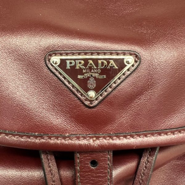 imgrc0085715118 PRADA Soft Calf Shoulder Bag Leather Bordeaux