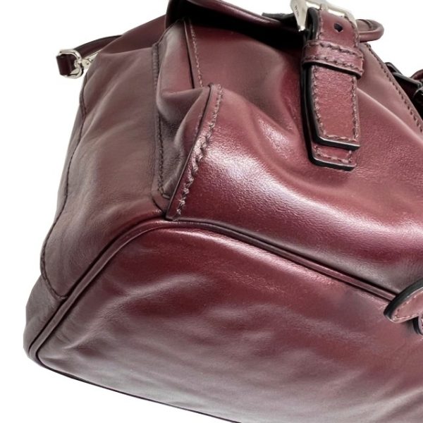 imgrc0085715119 PRADA Soft Calf Shoulder Bag Leather Bordeaux