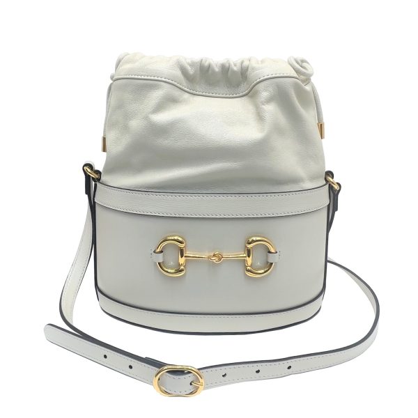 imgrc0085735849 GUCCI Horsebit Bucket Bag Leather White