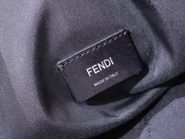 imgrc0085752769 Fendi Logo Backpack Nylon Leather Rucksack Blue