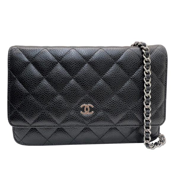 imgrc0085828253 CHANEL Matelasse Chain Wallet Caviar Black Silver