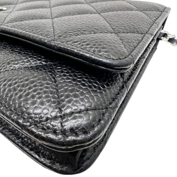 imgrc0085828256 CHANEL Matelasse Chain Wallet Caviar Black Silver