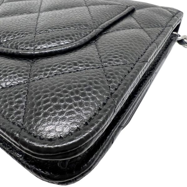 imgrc0085828257 CHANEL Matelasse Chain Wallet Caviar Black Silver