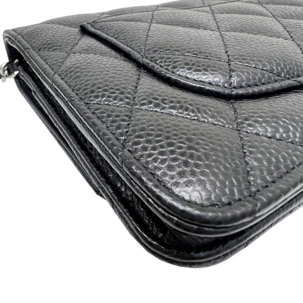 imgrc0085828258 CHANEL Matelasse Chain Wallet Caviar Black Silver