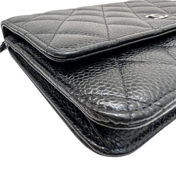 imgrc0085828265 CHANEL Matelasse Chain Wallet Caviar Black Silver